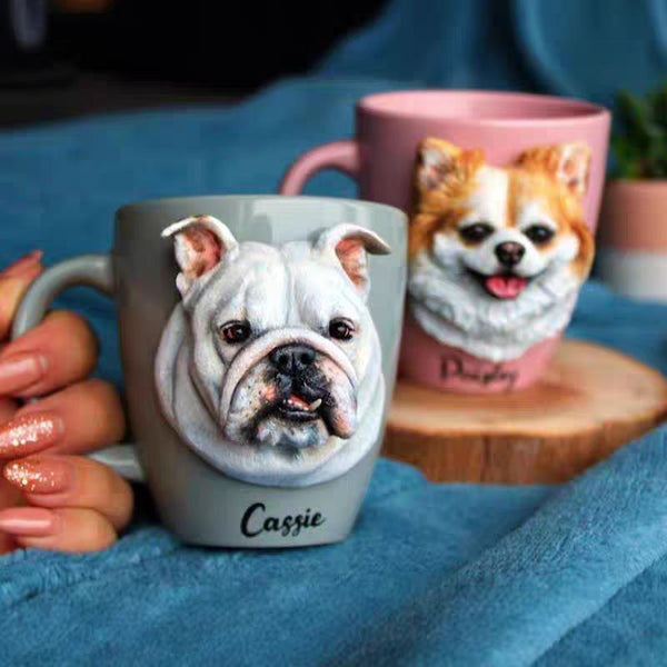 Sitipot Personalized Hand-crafted Custom 3D Pet's Portrait Sculpture Mug