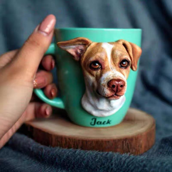 Sitipot Personalized Hand-crafted Custom 3D Pet's Portrait Sculpture Mug