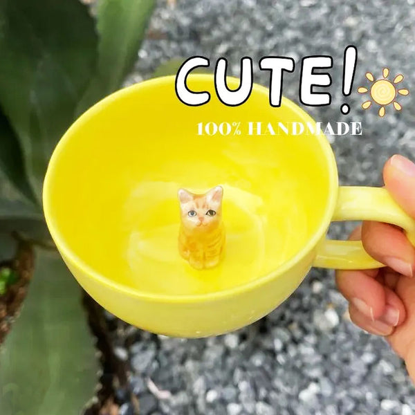 Sitipot Custom Handmade Squatting Bath Pet's Figure Ceramic Mug