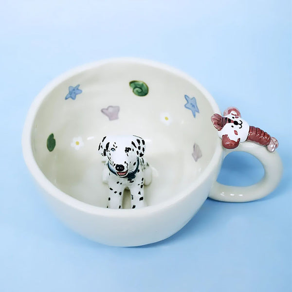 Sitipot Custom Handmade Squatting Bath Pet's Figure Ceramic Mug