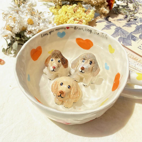 Sitipot Custom Handmade Squatting Bath Pet's Figure Ceramic Mug