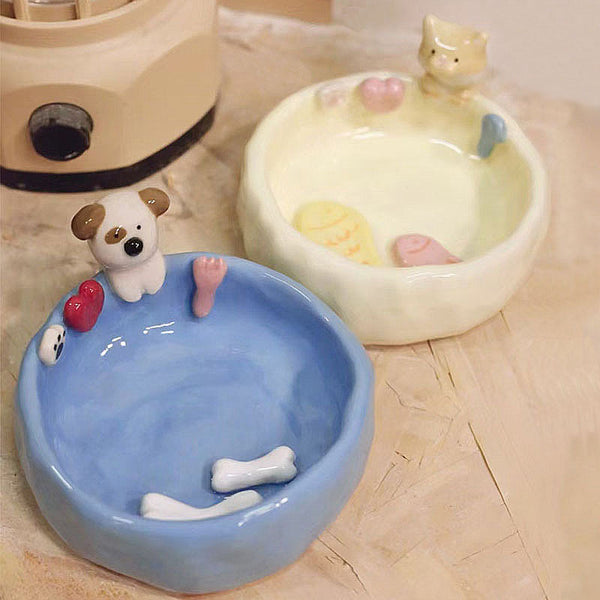 Sitipot Handmade Custom Pet's Figure Pet Food Bowls