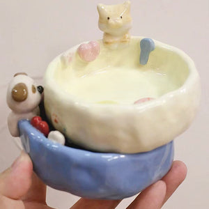 Sitipot Handmade Custom Pet's Figure Pet Food Bowls