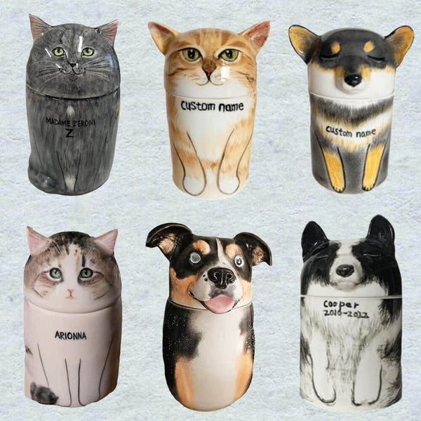 Sitipot Hand-crated Ceramic Custom Pet Portrait Urn