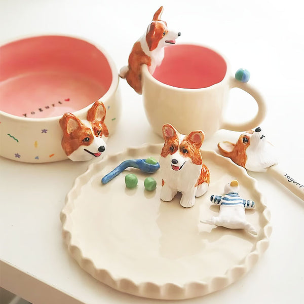 Sitipot Custom Pet's Figure Hand-crated Ceramic Plates